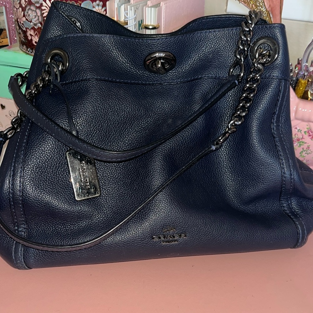 Coach Navy Blue Shoulder Bag